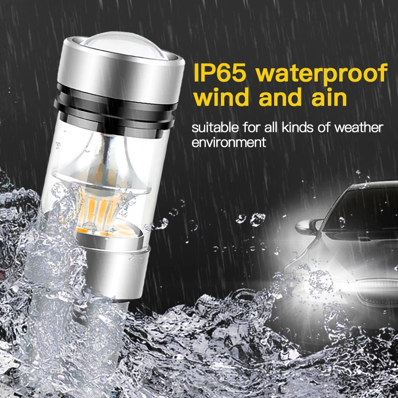 2pcs PY21W BAU15S 1156 Turn Signal Light LED Canbus Lamps 100W LED Bulbs High Quality Yellow Light Accessories