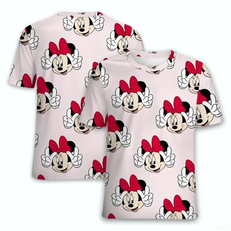 صيف جديد تي شيرت ميكي ماوس كارتون أنيمي 3D مطبوعة ملابس الشارع أزياء الأطفال تي شيرت