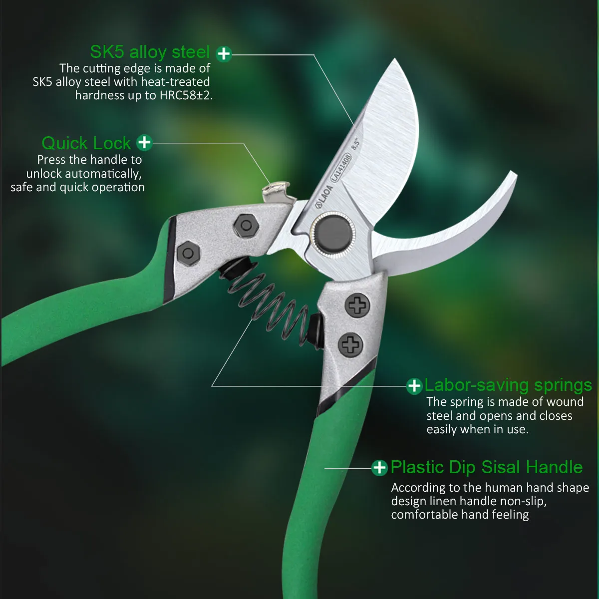 LAOA Gardening Scissors are suitable for gardening pruning of flower branches, grass branches, tree branches, fruit branches