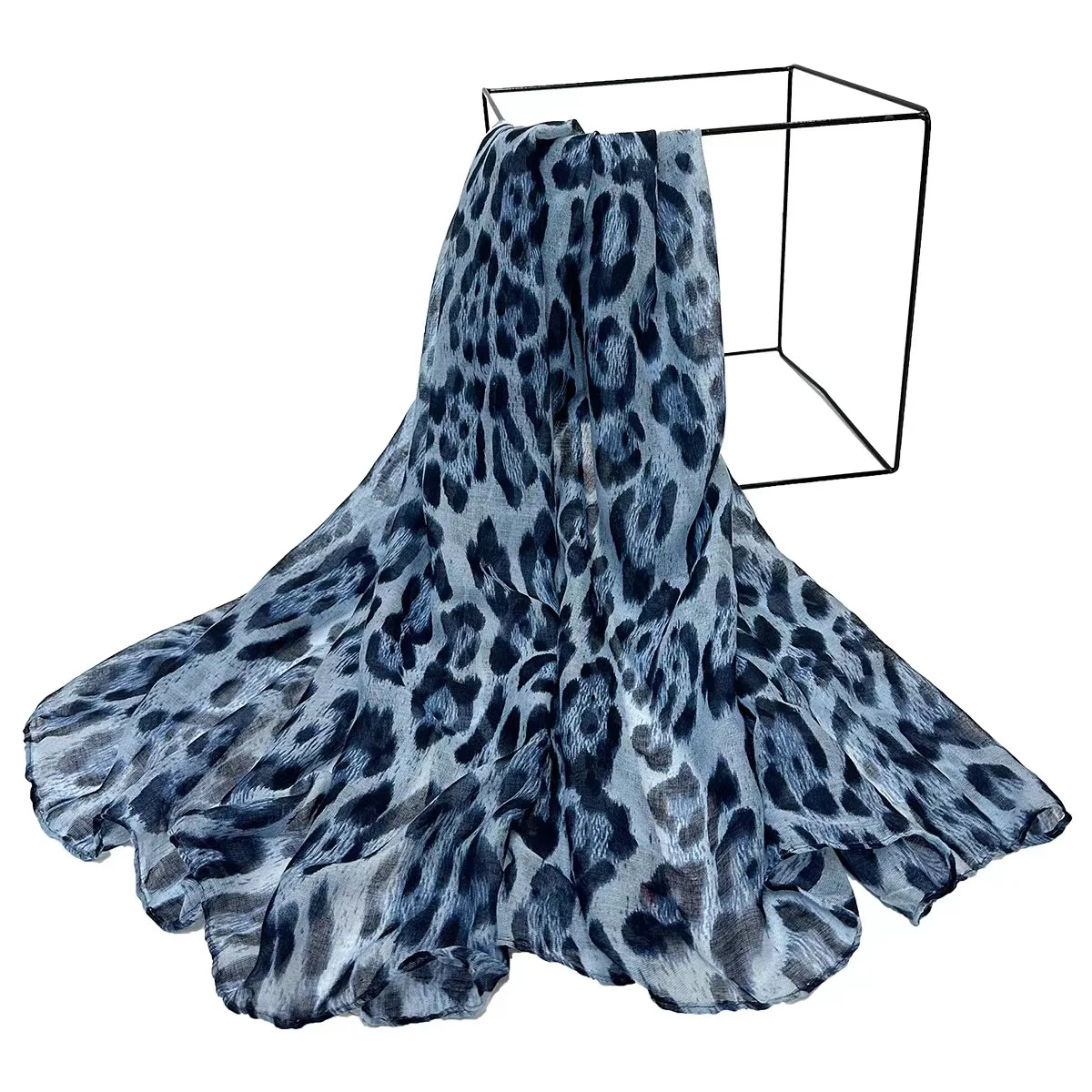 Cross-border for spot Europe and the United States classic fashion leopard print long Balinese yarn print fashion scarf female s