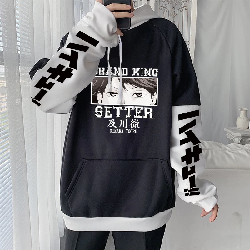 Anime Haikyuu Harajuku Oikawa Tooru Eyes Manga Hoodies Unisex Long Sleeve Oversized Winter Volleyball Junior Cartoon Sweatshirts