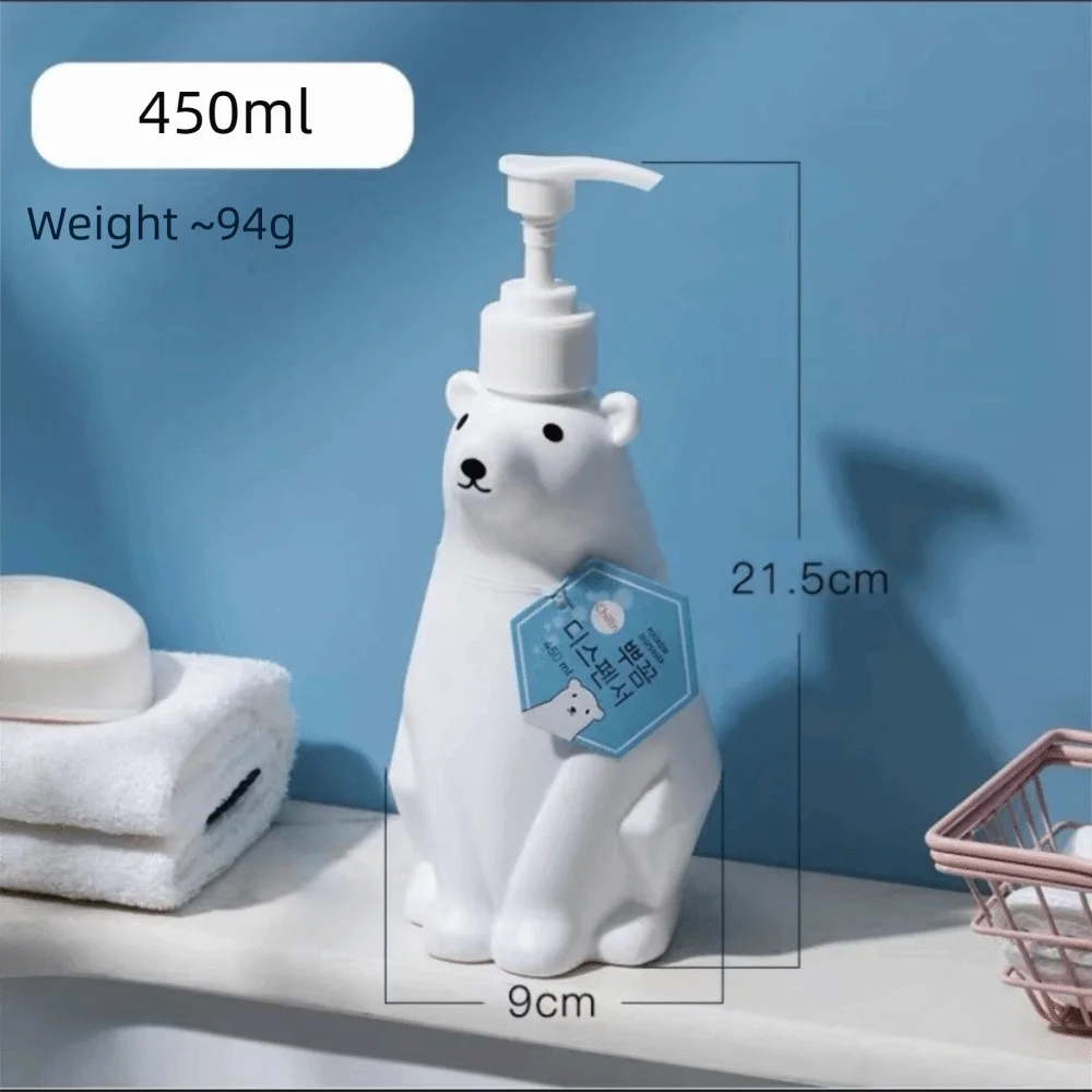 450ml Cute Bear Shape Soap Dispenser Liquid Shampoo Shower Gel Lotion Dispensing Bottle Hand Sanitizer Kitchen Press Pumps - view 6