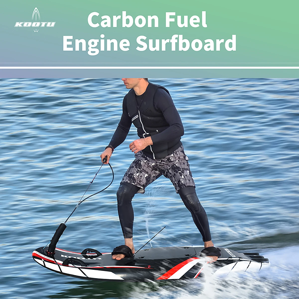 KOOTU Jet Surfboard Carbon Fiber Surfboard with 109cc Gasoline Engine Light Weight Power Surfboard 