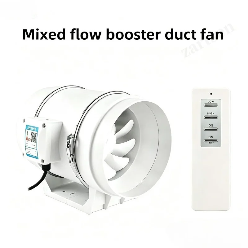 4inch Remote Control Exhaust Fan Silent Inline Pipe Duct Fan Extractor Air Ventilation Blower Kitchen Toilet Wall Booster