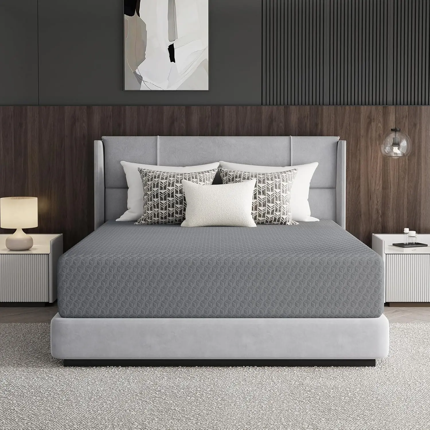King Size Cooling Memory Foam Mattress Enhanced Airflow Pressure Relief Durable Support Pocket Spring-for Bedroom Home Furniture