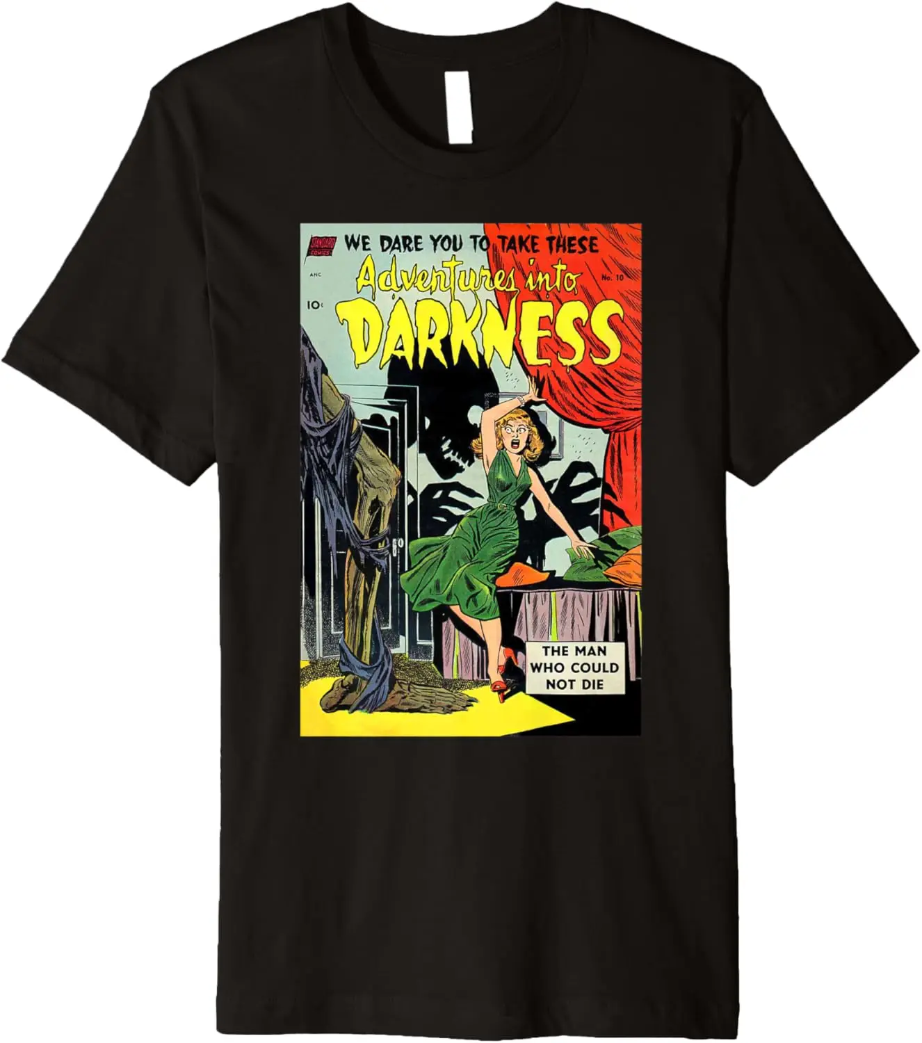 

Evil Skeleton Halloween Horror Comic Vintage Horror Pin Up Premium T-Shirt