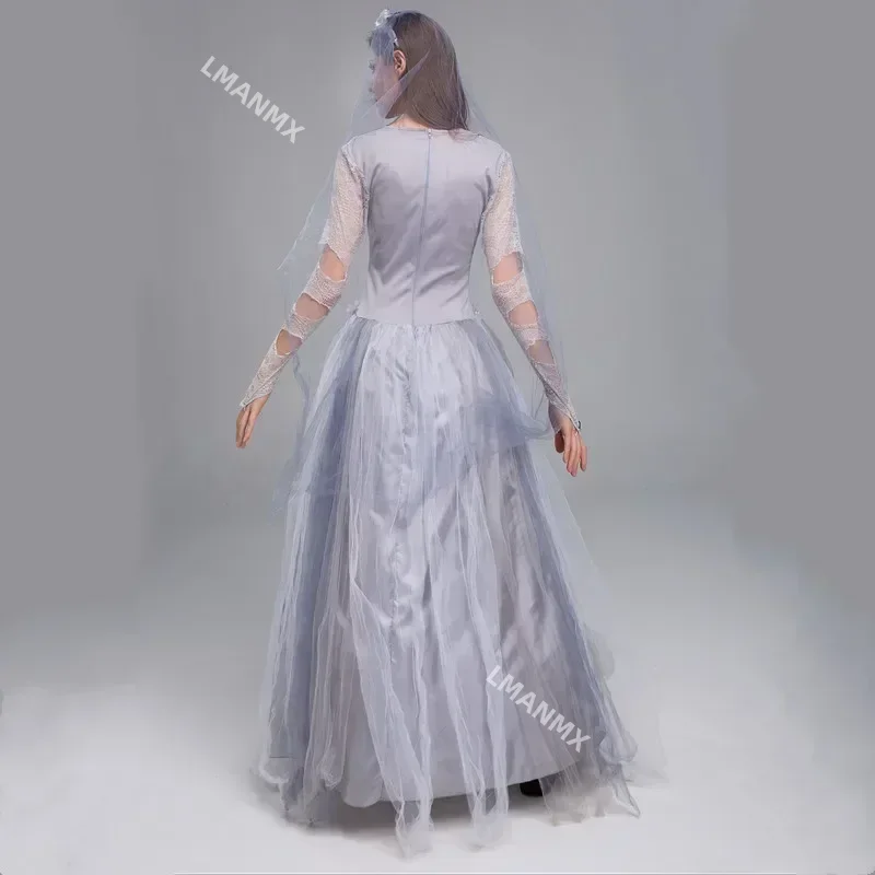 Multiple Lady Corpse Bride Costume Classic Long Creepy Mexican Zombie Roleplay Cosplay Carnival Halloween Fancy Party Dress