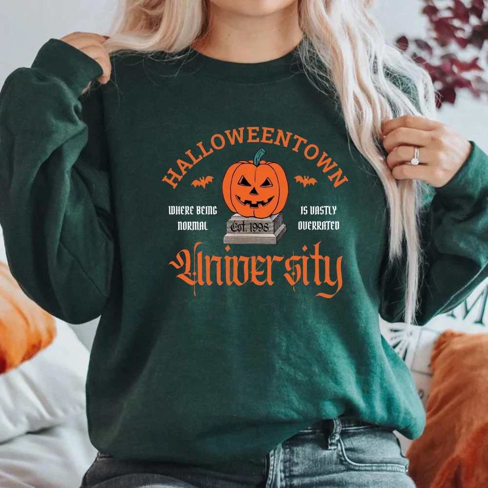 

Halloweentown University Sweatshirt Halloweentown Est 1998 Pullover Fall Halloween Sweatshirt Vintage Halloween Town Hoodie Tops