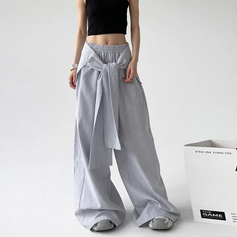 

Женские повседневные брюки SuperAen в полоску, весна-лето 2026, новые, без бретелек, свободные, прямые, широкие, тонкие, полной длины