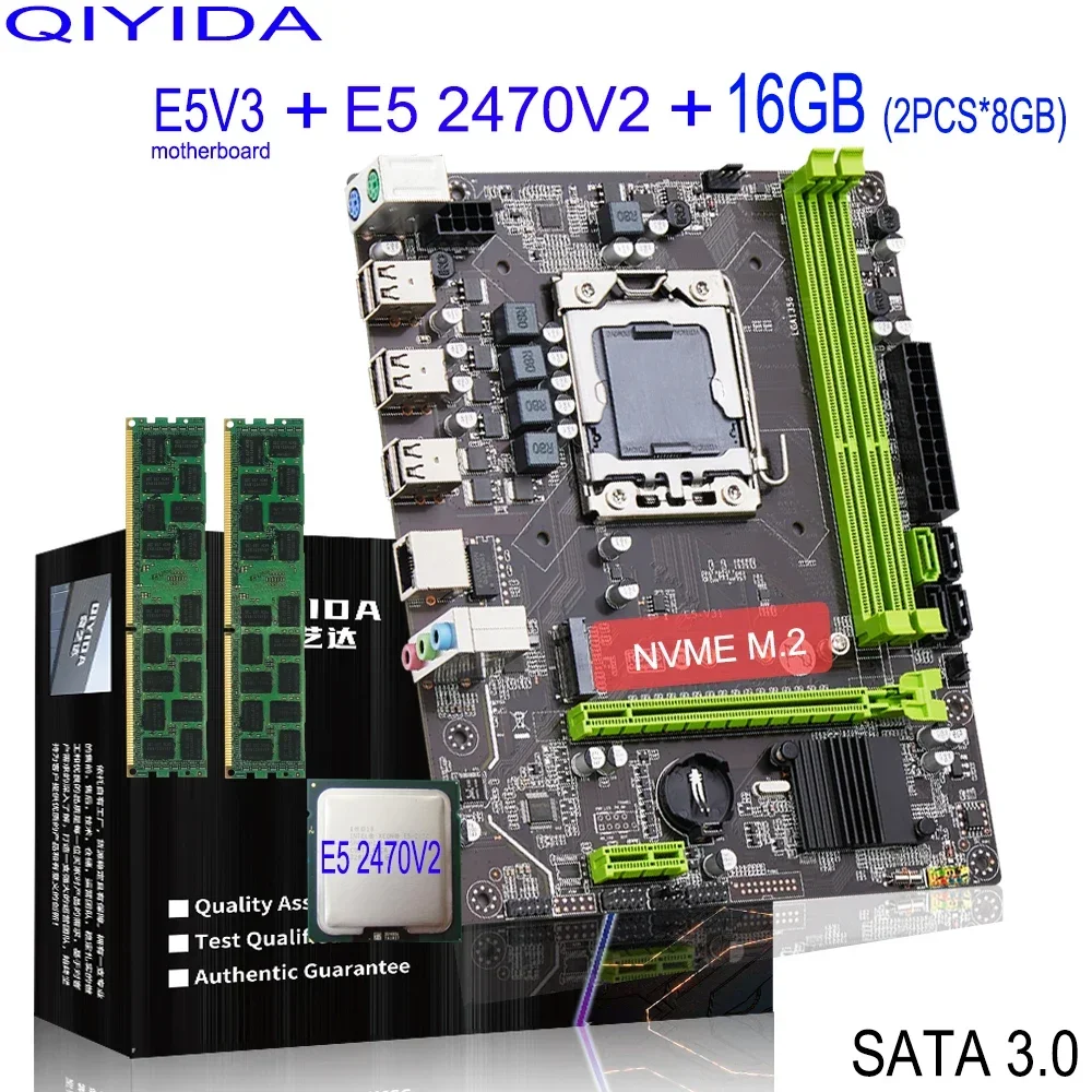 

Комплект материнской платы QIYIDA X79 с процессором LGA1356 Xeon E5 2470V2, 2 шт. x 8 ГБ = 16 ГБ, 1600 МГц, 12800R DDR3, оперативная память X79 E5 V3