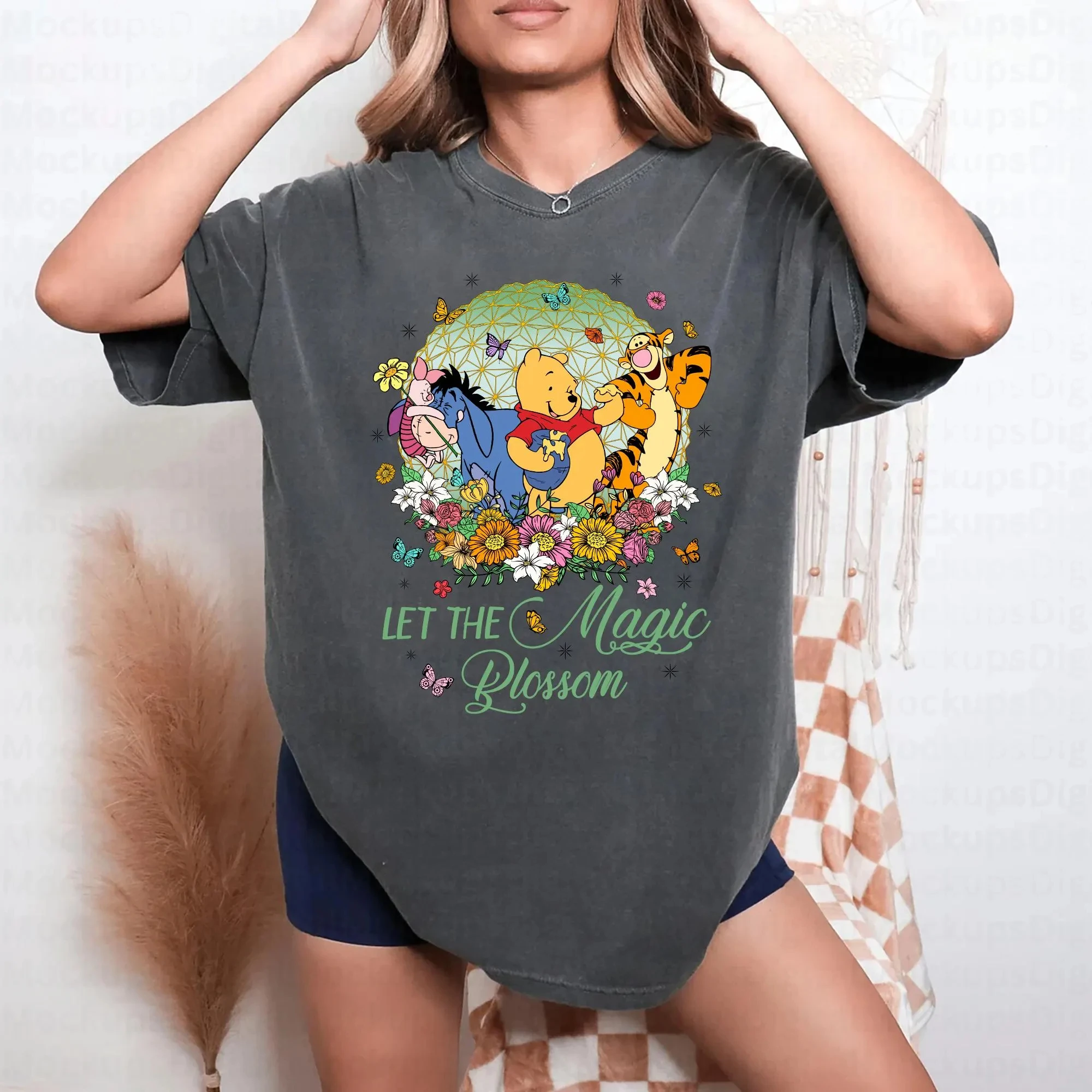 

Winnie The Pooh Let The Magic Blossom Shirt, Winnie The Pooh Floral Tee Disney Epcot Flower Garden Festival Shirt Disney Family