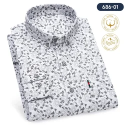 New in shirt Fashion 100%cotton casual long-sleeve shirts for men slim fit plain top print vintage elegant single pocket clothes