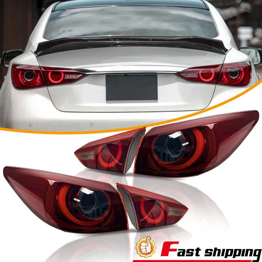 

For 2018-2024 INFINITI Q50 Skyline V37 400R Style LED Red Tail Lights Lamps 4PCS