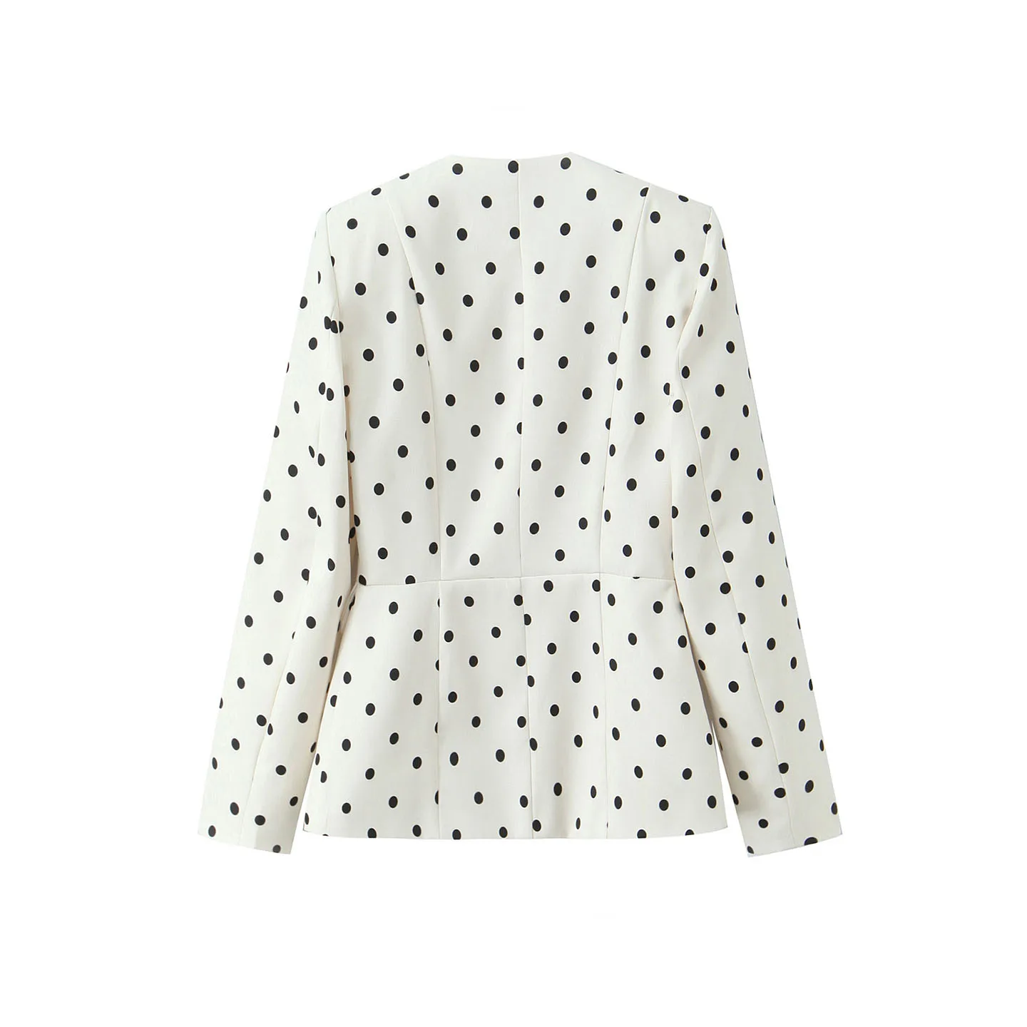 2025 Autumn New Arrival Women's Faion Personali Bla Polka Dot Wide oulder Suit Jaet Commute Sle Long Sve round...