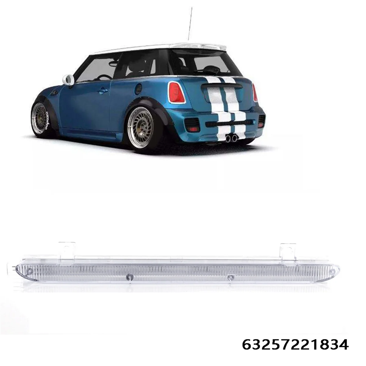 ضوء الفرامل العالية الثالث للسيارة 63212751575 63257221834   لسيارات BMW ميني كوبر R55 R56 R60 2005-2016 ضوء الفرامل الخلفية LED الأبيض