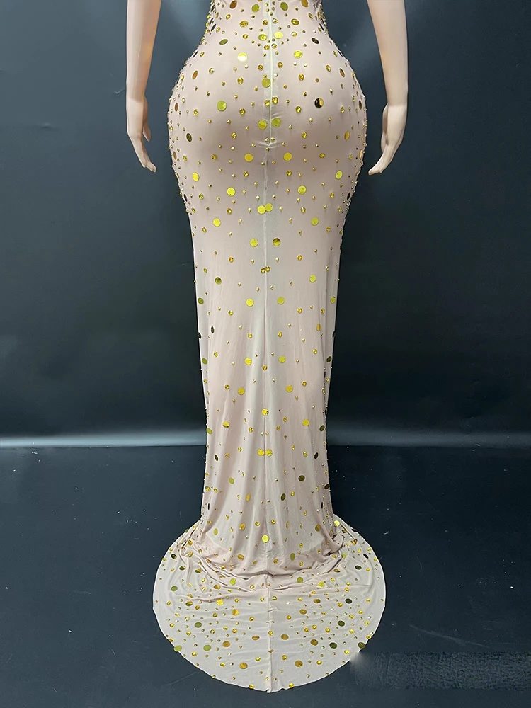 고품질 라인스톤 섹시한 홀터넥 백리스 탄성 드레스 2025 신상 맞춤 여성 의류