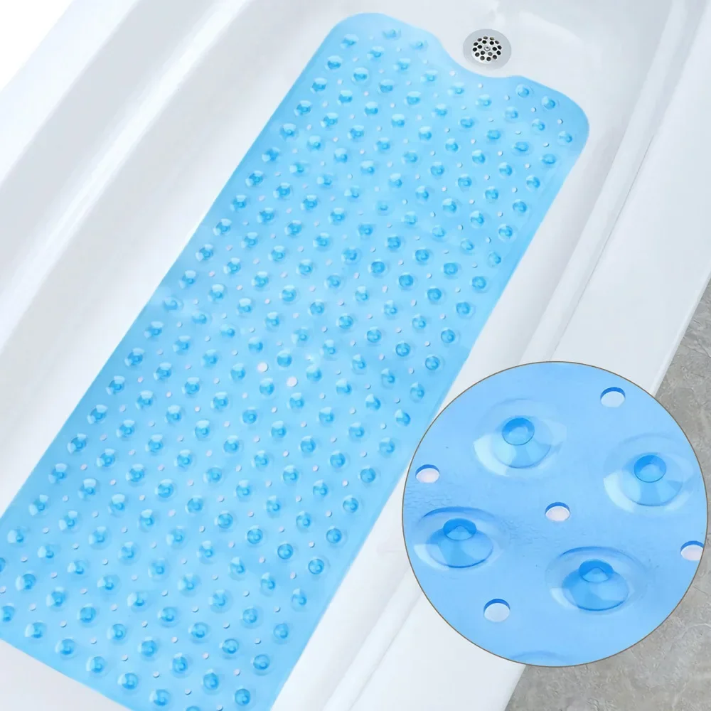 

40x100cm Large Non-Slip Bathtub Shower Mat Extra Long Safety Bath Bathroom Mat With Drainage Holes Washable Carpet Household Pad