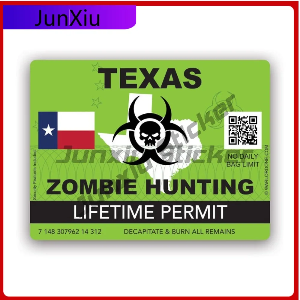 

Zombie Texas State Sun Resistant Fade Resistant Cartoon For Motorcycle Car Body Bumper Easy To Remove Removable Decoration
