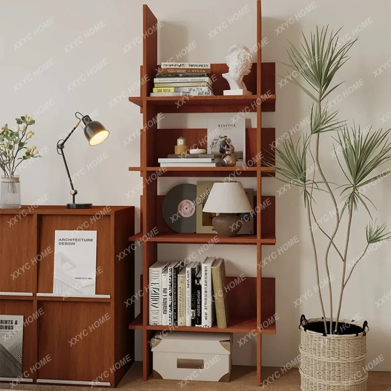 XXRetro floor-to-ceiling multi-layer rack integrated against the wall, ladder display rack, storage rack