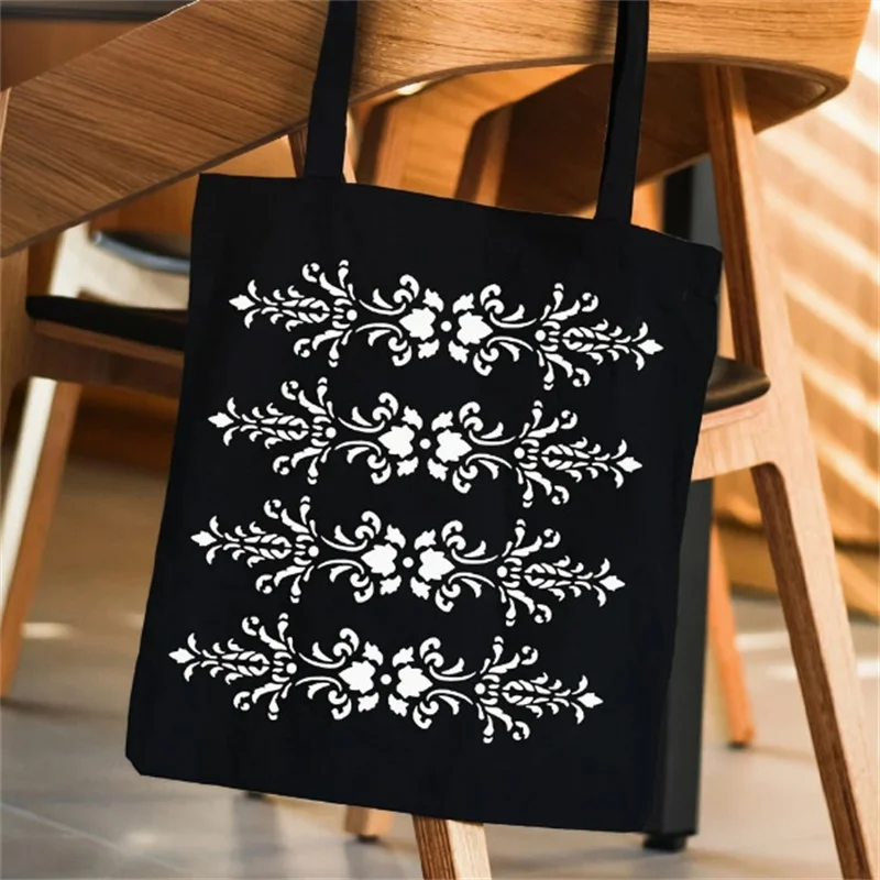 6Pcs Floral Corner Stencils for Painting Template Vintage Damask Border Stencil DIY Templates For Wood Furniture Wall Art Crafts view 6