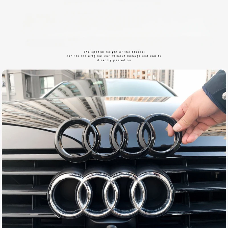 Auto Accessories For Audi A1 A3 A4 A5 A6 A7 A8 Q2 Q3 Q5 Q7 Car Logo 4 Ring Front Grille Badge Rear Luggage Compartment Sticker