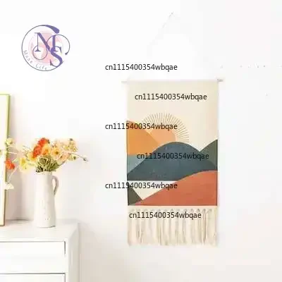 ZOCI-FOR-Nordic Hand Knitted Tassel Tapestry, Bohemian Retro Cotton Wall Hanging Home Decoration