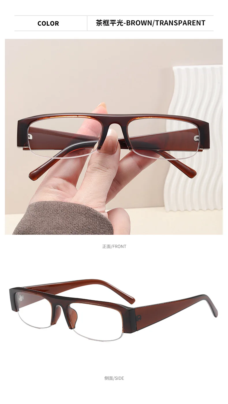 Neue Modische Kleine Quadratische Leoparden-Schwarze Brillenfassung für Damen Vintage Halbrahmen-Sonnenbrille Damen Outdoor-Brillen UV400 – Detail 22