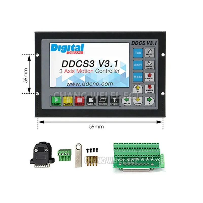 Kontroler Cnc 3/4 osi Offline Ddcsv3.1 System kontroli ruchu 500Khz zamiast Mach3 Usb i Ddcsv2.1 Koło zamachowe Mpg
