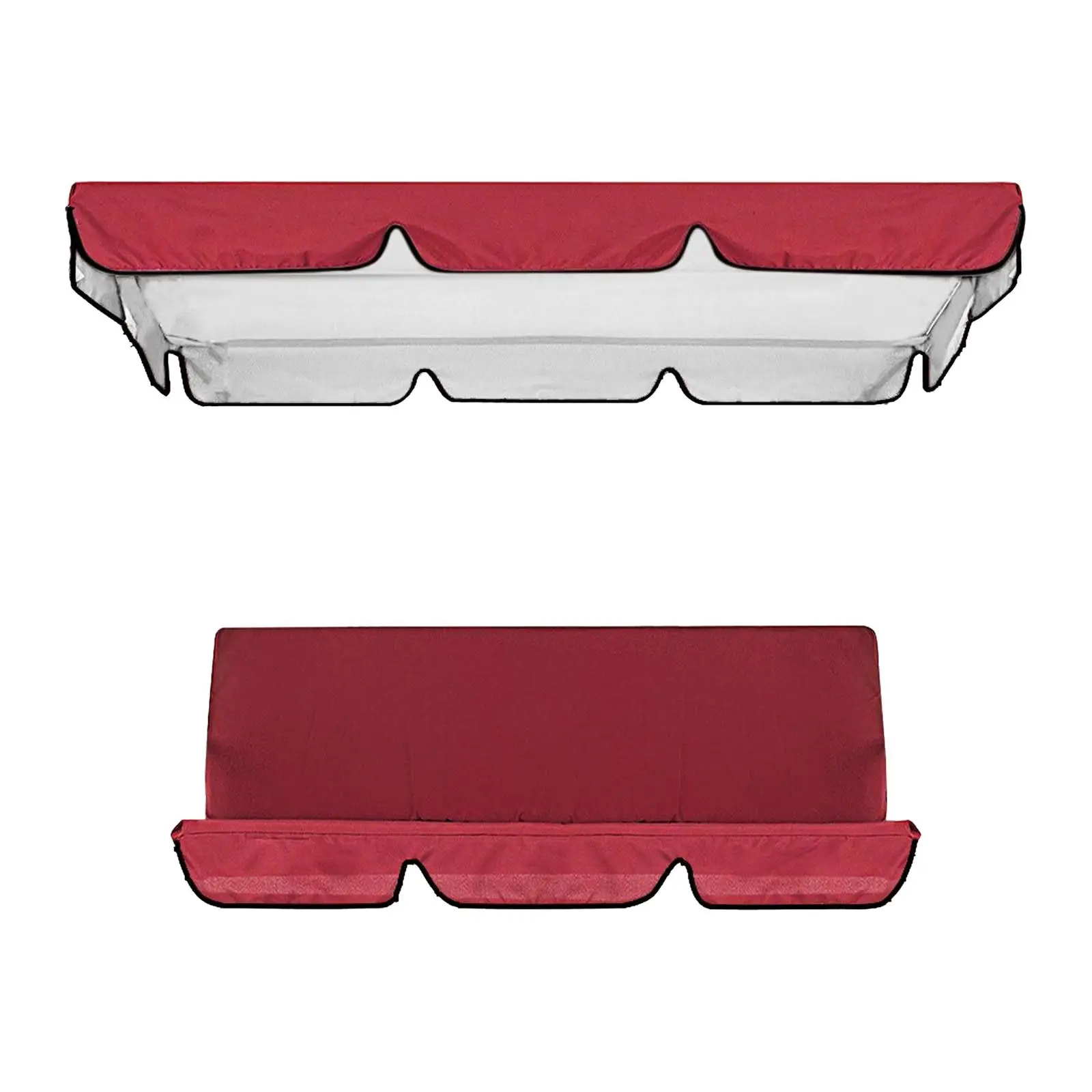 スイングクッションカバーセット交換用防塵キャノピーカバー-スイングシートカバー（3人掛けスイングチェア用）