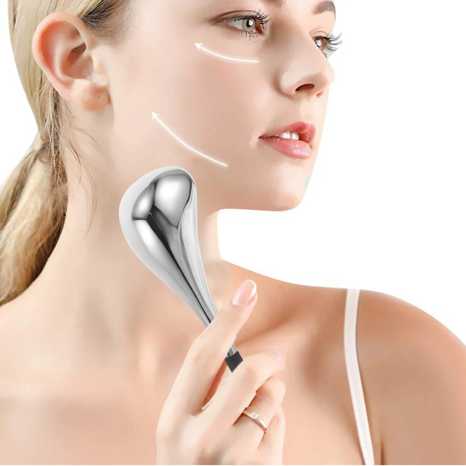 Kula do masażu twarzy ze stali nierdzewnej do chłodzenia, spa, masażu, kule do pielęgnacji skóry, narzędzie kosmetyczne do skrobania i masażu.