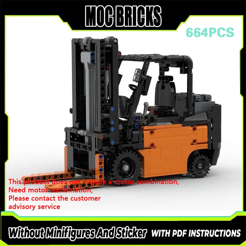 

Конструктор City Car Model MOC: Промышленный вилочный погрузчик на радиоуправлении, модульная технология, подарки, праздничный набор для сборки, детские игрушки