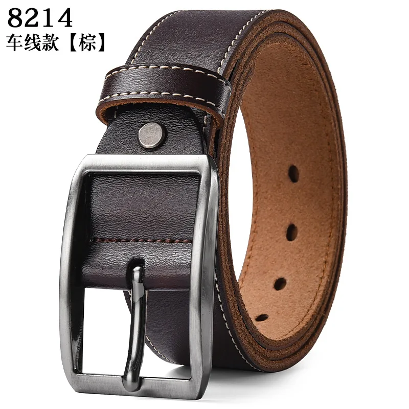 Correas de cintura con hebilla de alta calidad para hombre, 105-140 150 160 170cm, cinturón de cuero genuino de talla grande, pretina informal de piel de vaca para pantalones vaqueros