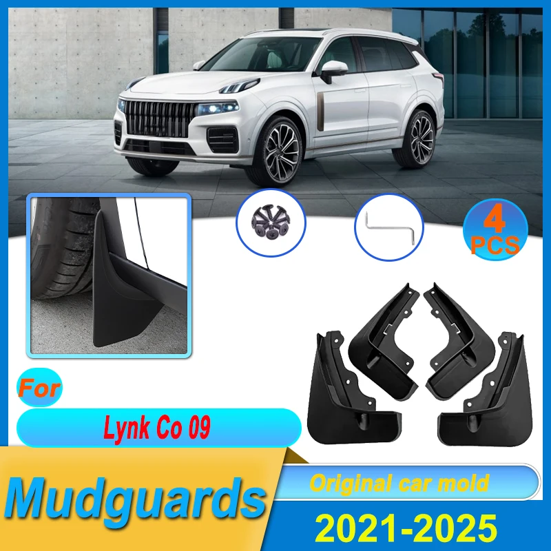 

Автомобильный брызговик для Lynk Co 09, аксессуары 2025 2024-2021, устойчивые к царапинам брызговики, брызговики, детали крыльев переднего и заднего колеса