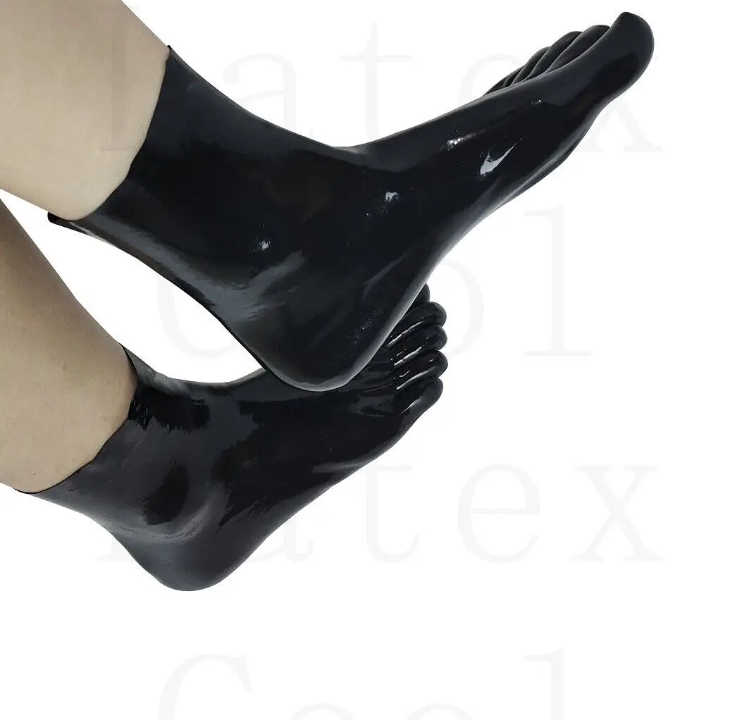 

100% Rubber Latex Toe Socks Strength Black Sport Ankle Hose Socke Christmas