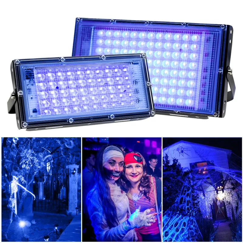 Imagem -02 - Casa Luz Preta Festa uv Led Blacklight 50w 100w 150 Ultravioleta 395nm Iluminação de Palco Fluorescente para Crescer no Escuro Mostrar