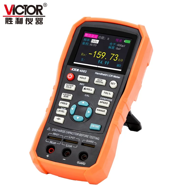 VICTOR แบบพกพา 4082 มือถือ LCR Meter 100HZ-100KHz Capacitance ตัวเหนี่ยวนําเครื่องทดสอบความต้านทาน