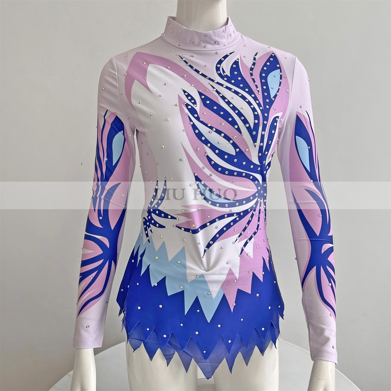 LIUHUO Rhythmic Gymnastics Leotard Aerobics Adult Women Girl Costume Performance Competition Dance Dress Purple Teens BD10101