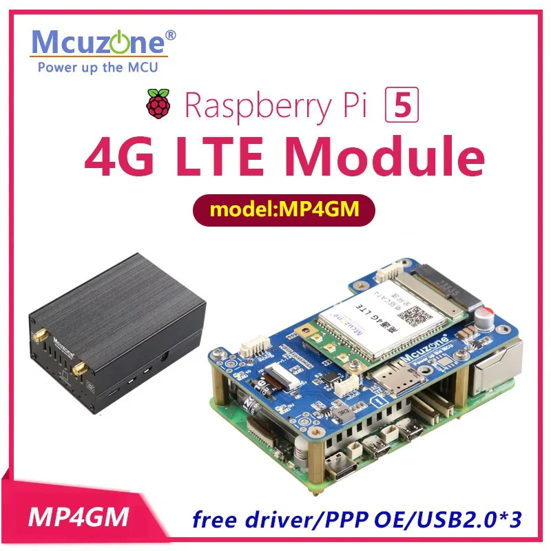 

(model:MP4GM)PCIE to USB 4G LTE miniPCIE for Raspberry Pi 5