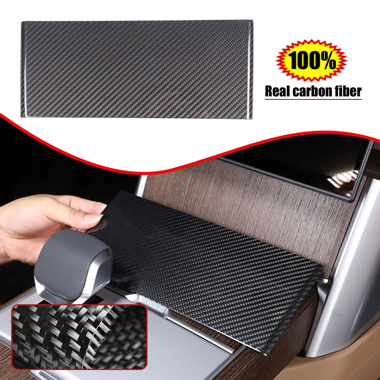 Real Carbon Fiber Navigation Screen Bottom Trim For Land Rover Range Rover Executive 2022-2024
