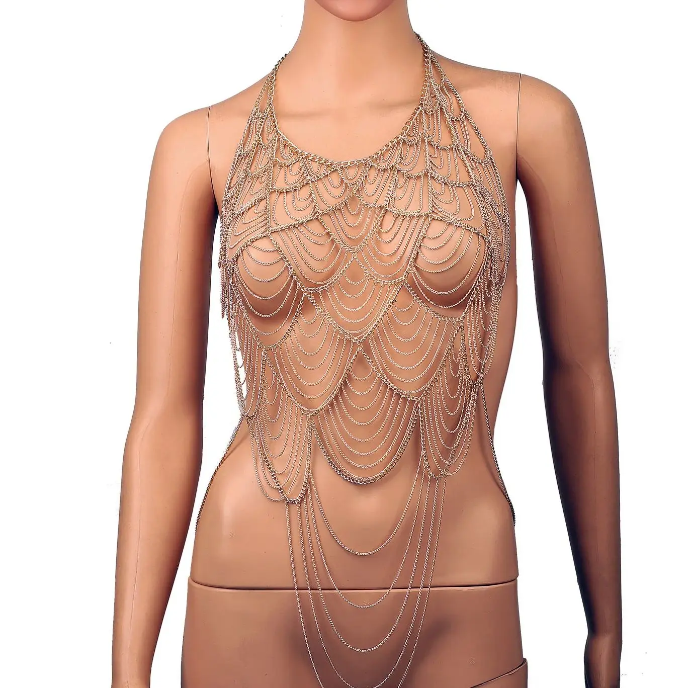 2024  Luxury Body chain Multi-layer breast chain bra