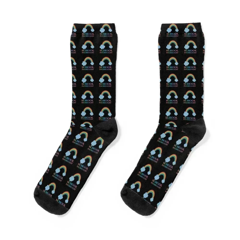 

Rainbow School Psychologist Awareness Week Socks sports stockings floral winter fashionable Men's Socks Luxury Women's