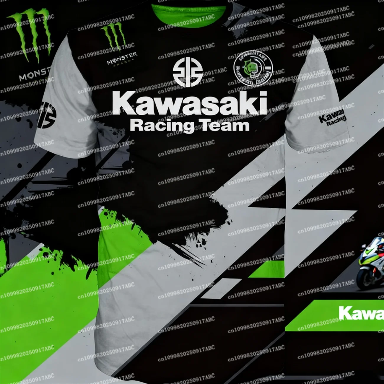 

（Kawasaki ）Summer Men's Tshirt Kawasaki T-Shirt Motorcycle 3D Printed Mens Locomotive Competition Suit Kids Unisex Sports Top