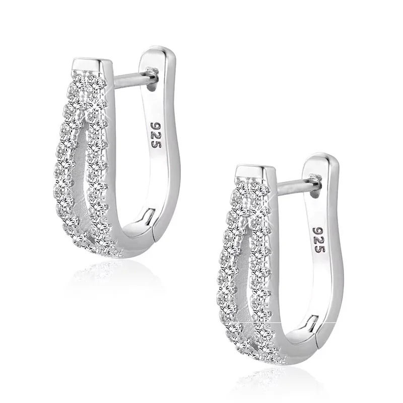 

925 Sterling Silver Earrings For Women Hypoallergenic Lightweight Hoops Cubic Zirconia Huggie Jewelry Gifts Dainty Everyday Wear