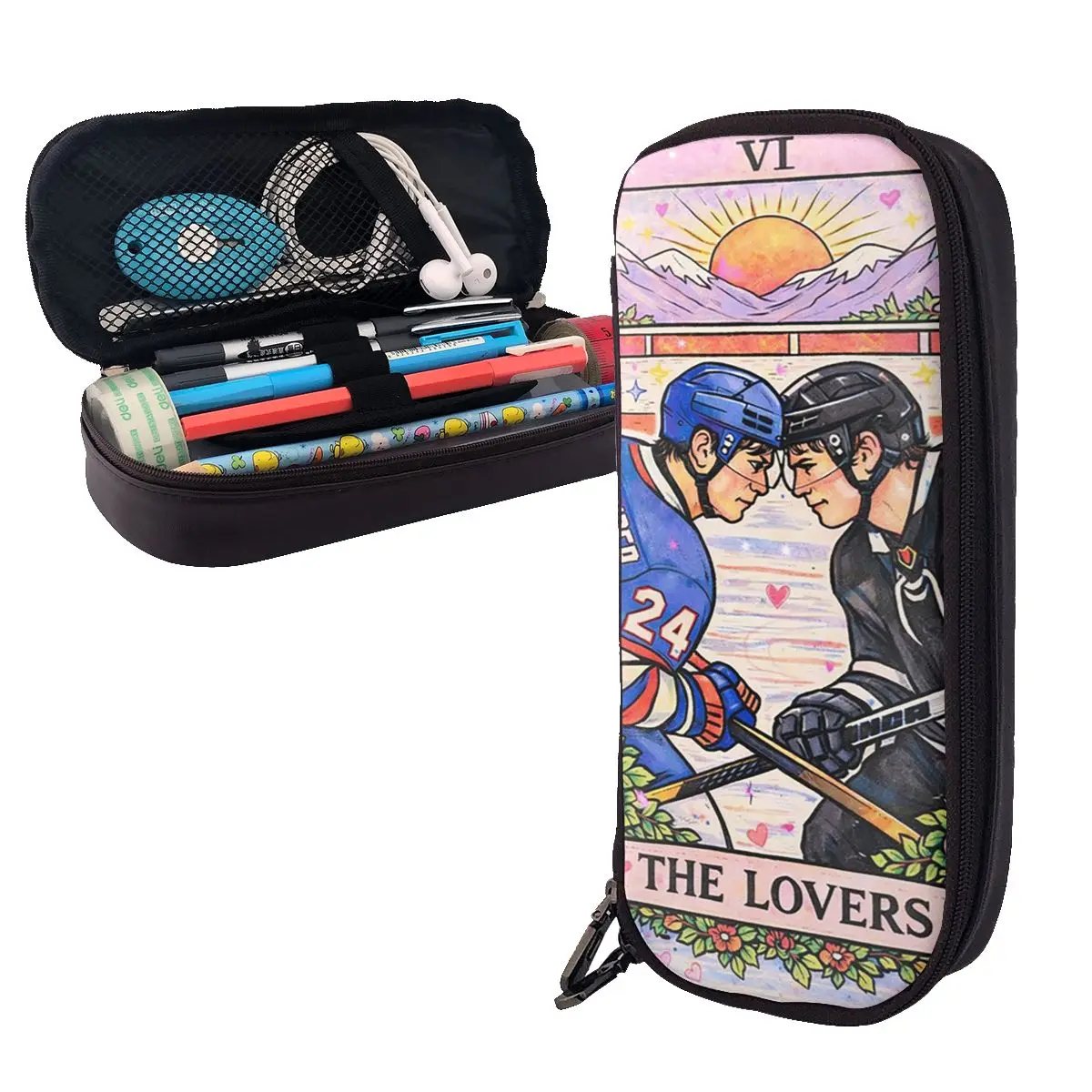 The Lovers (Heated Rivalry Edition) Leather Pencil Cases Pen Holder Stationery Supplies Pen Box Pencil Bag for Studen School