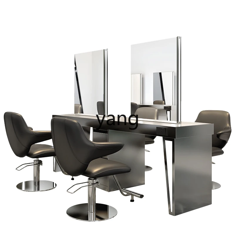 CX Salon Exclusive Hairdressing Mirror Double-Sided Marble Hair Cutting and Dyeing Table