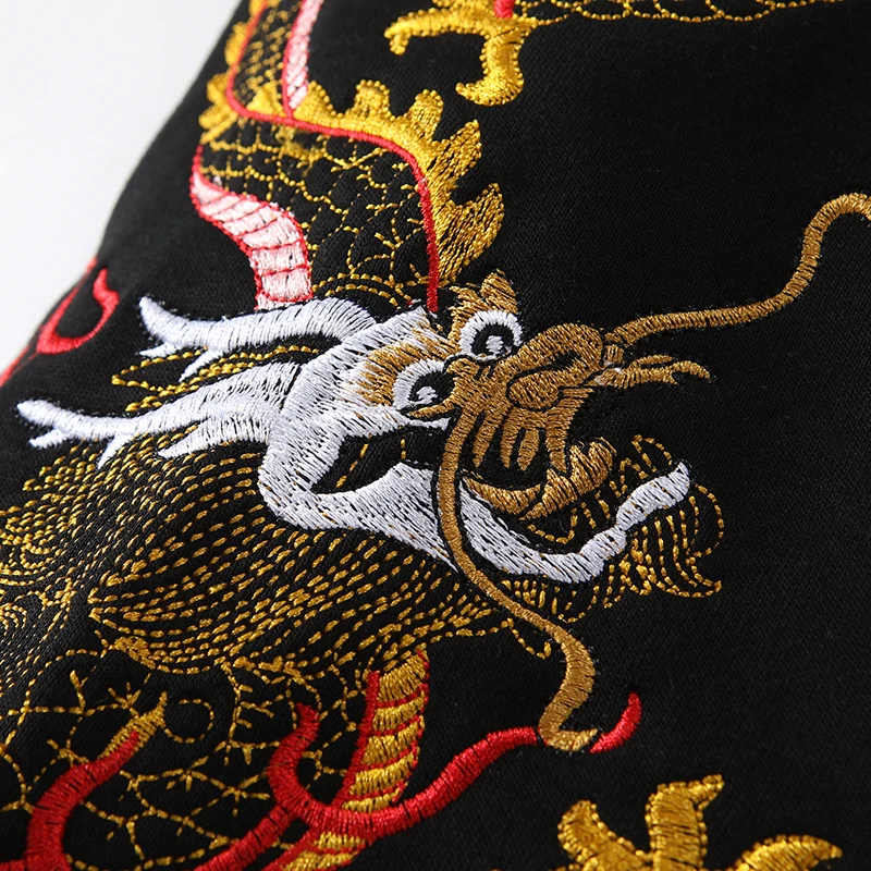 Chinese Dragon Embroidery Hoodie Fashion Men Streetwear Harajuku Pullover Sweatshirt Casual Hoodie Hip Hop Oversized Cotton Tops
