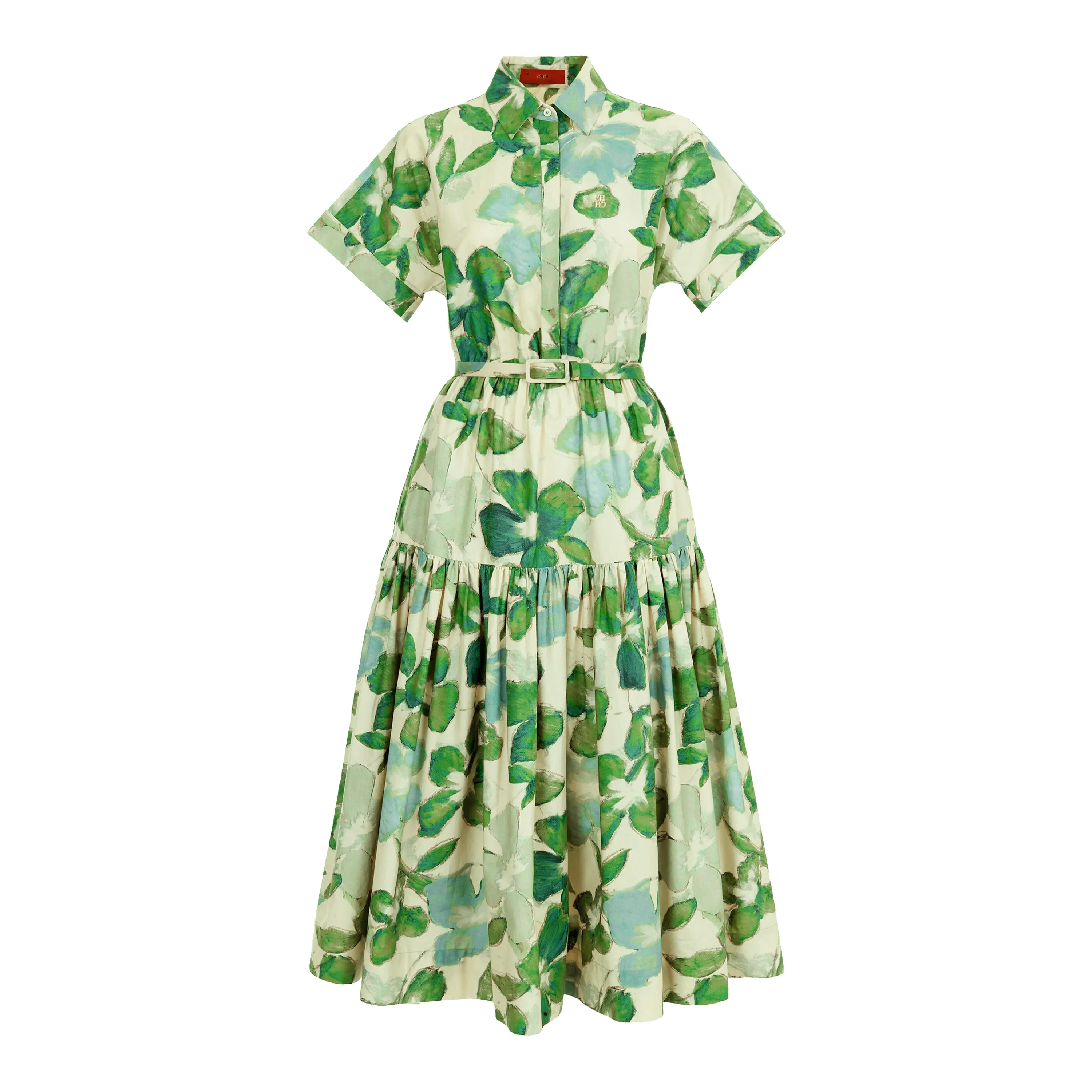 فستان CHCH النسائي الأنيق ذو الألوان المقسمة والخصر فساتين أنيقة بجيوب نسائية فستان ميدي موضة مكتب سيدة #3