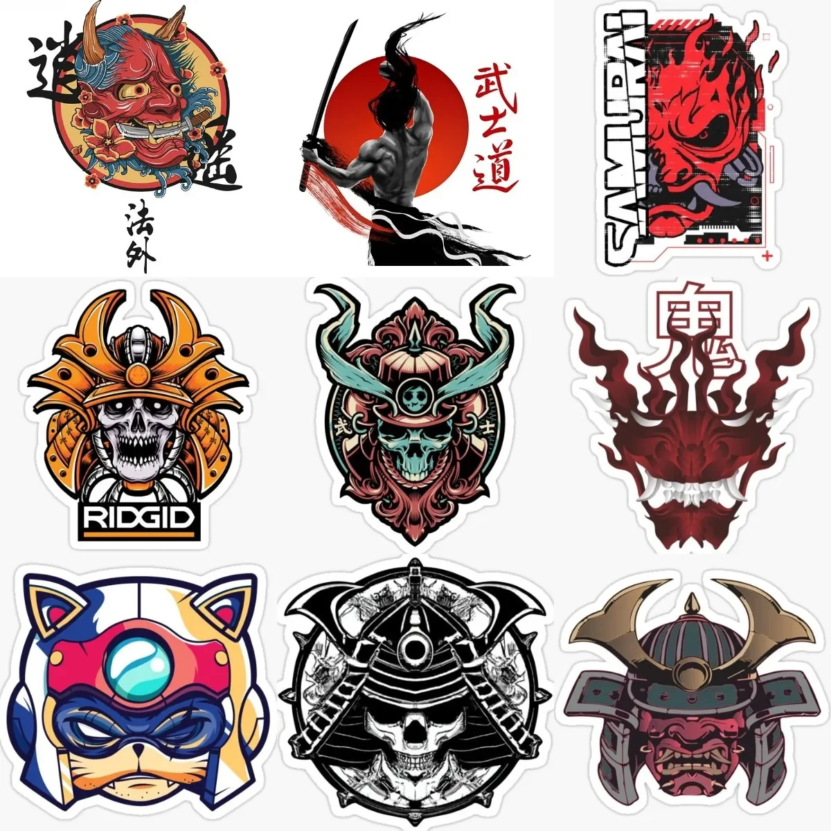 

Ghost Samurai Head Mask Warrior Bushido Sticker Accessories for Decorate Truck Off-road Motorcycle Window Truck Car Door Bumper
