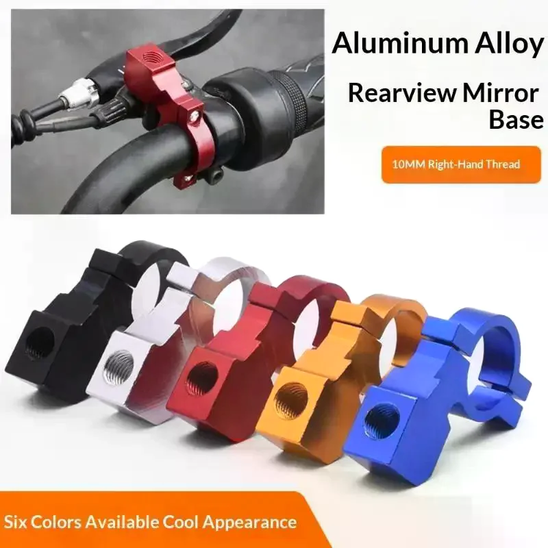 2Pcs Universal Modification Motorcycle Mirror Mount Aluminum Alloy 8/10mm Handlebar Rearview Holder for Multiple Motorbike Types