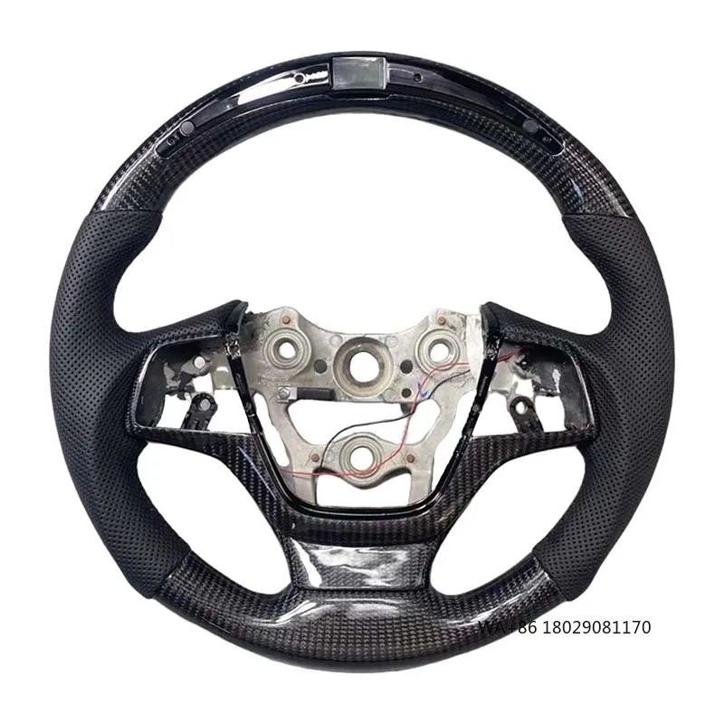 

Latest Products Hot Sale Perforated Leather Carbon Fiber LED Steering Wheel for Hyundai Elantra Car Steering Wheel
